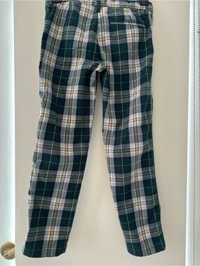 Nordstrom Green Plaid Kids Pants with White & Tan Checks